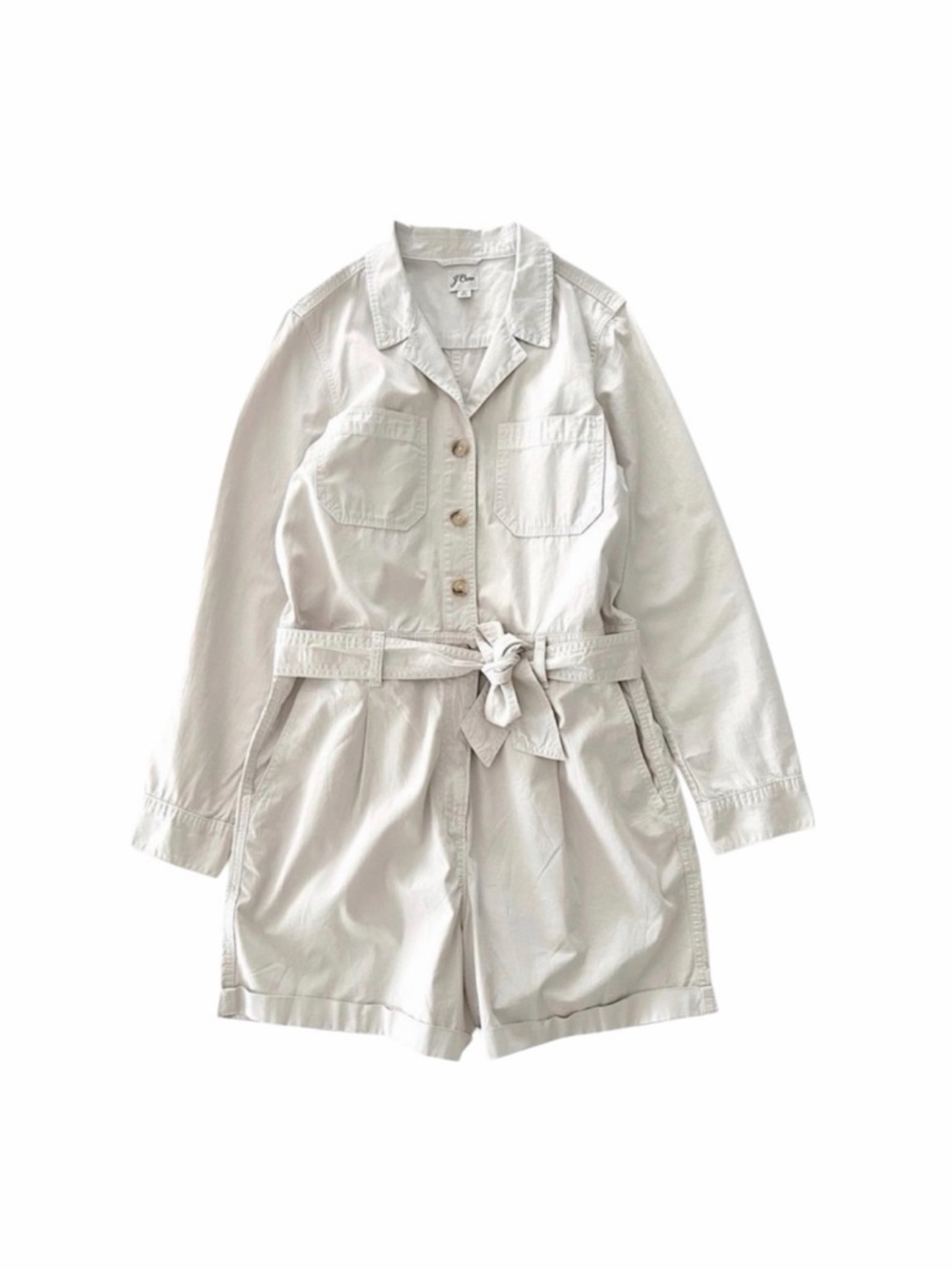 J. Crew Foundry Chino Short Coveralls Romper in Khaki Size 8